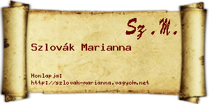 Szlovák Marianna névjegykártya