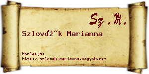 Szlovák Marianna névjegykártya