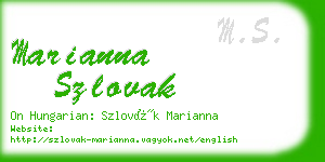 marianna szlovak business card